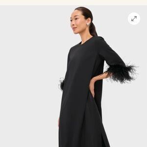 Tuckernuck “Jamie” Dress with Feather Cuffs- Black